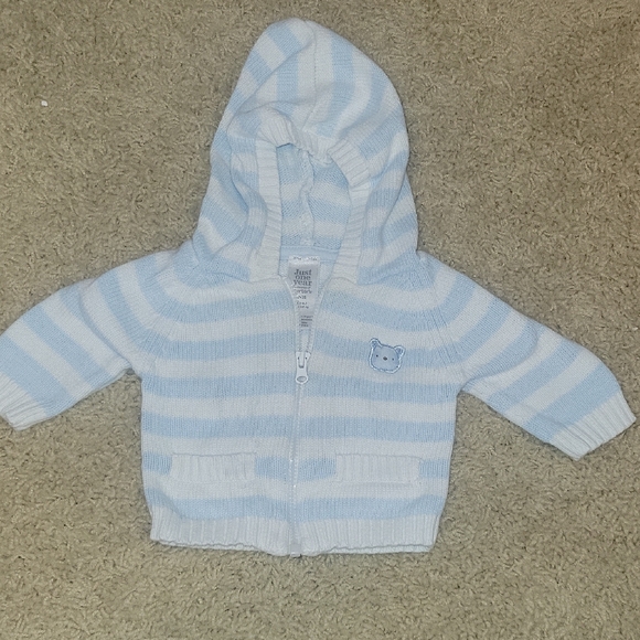 Carter's Other - Carter's Newborn Baby Boy Blue & White Stripe Jacket